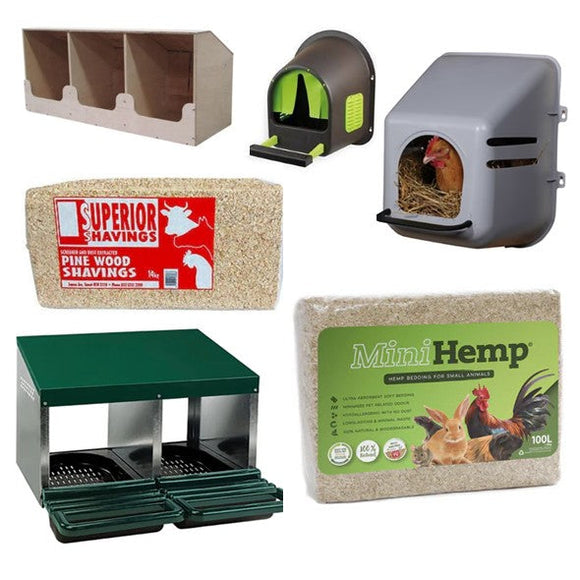 Poultry Laying Boxes + Bedding