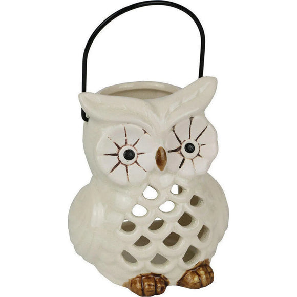 Votive Owl White (Tea Light Lantern)