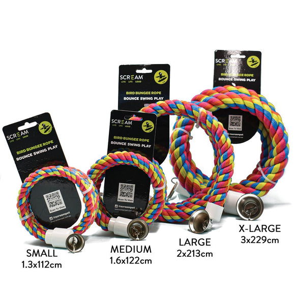 Scream Bird Bungee Rope - Four Great Sizes!