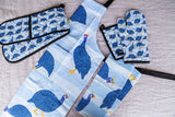 Oven Glove and Pot Holder Set - Guinea Fowl