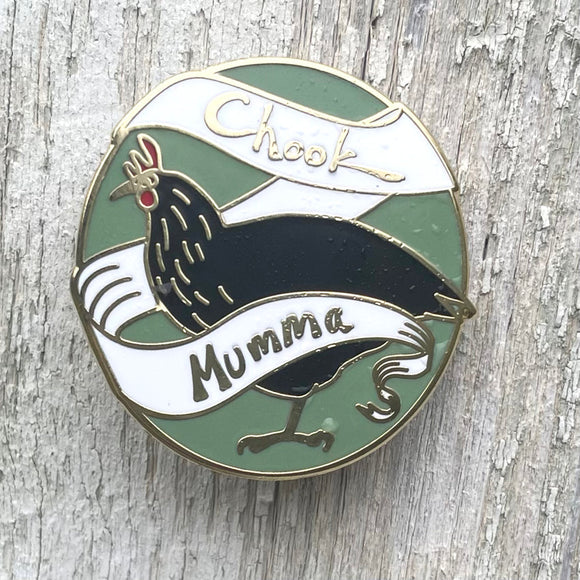 Chook Mumma Enamel Pin by Bridget Farmer