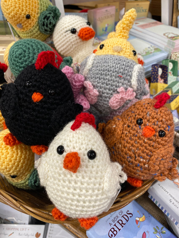 Hand Crocheted Chickens - Three Colour Choices!