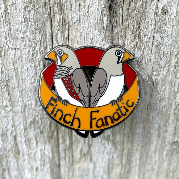 Finch Fanatic Enamel Pin by Bridget Farmer