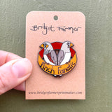 Finch Fanatic Enamel Pin by Bridget Farmer