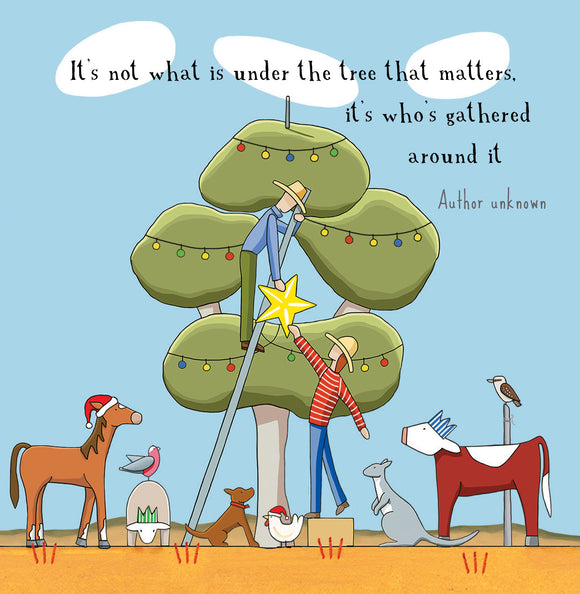 Around the Tree, Christmas Square Cards 10 Pack