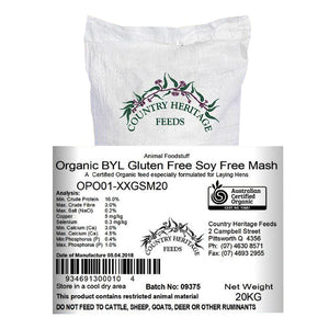 NEW! Country Heritage CERTIFIED ORGANIC Soy Free Gluten Free Mash 20kg