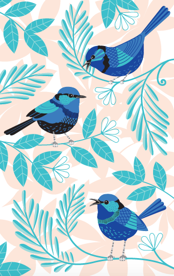 Tea Towel - Blue Wren