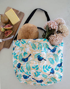 Cotton Tote Bag - Blue Wren