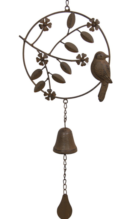 Cast Iron Bird Garden Decor Bell