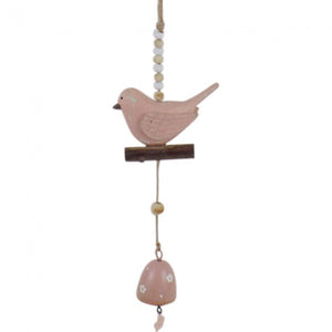 Hanging Bird Bell - Two Colours Pink + Mint Green