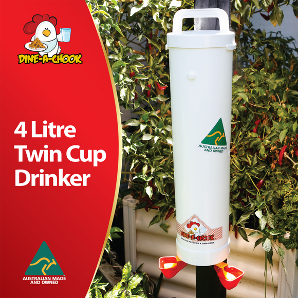 Dine a Chook  4 litre drinker with two cups
