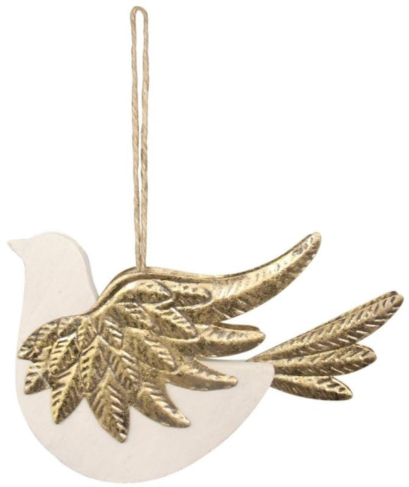 Hanging Bird Gold Wings Large