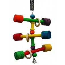 Wood Hanging Dumbells Parrot Toy