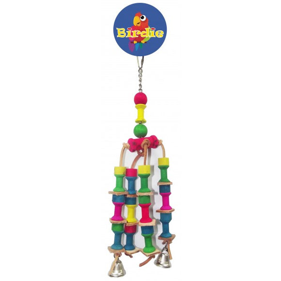 Birdie 4 Arm Spool and Bell Bird Toy