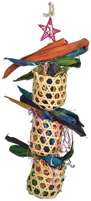 Feathered Friends Triple Bamboo Basket