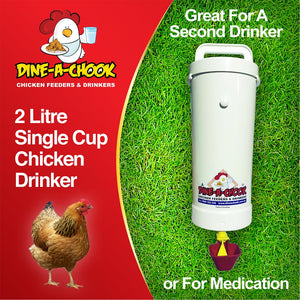 Dine a  Chook 2 Litre Poultry Drinker with One Lubing Cup
