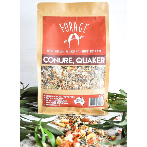 Forage Gourmet Bird Seed Conure + Quaker 1 kg
