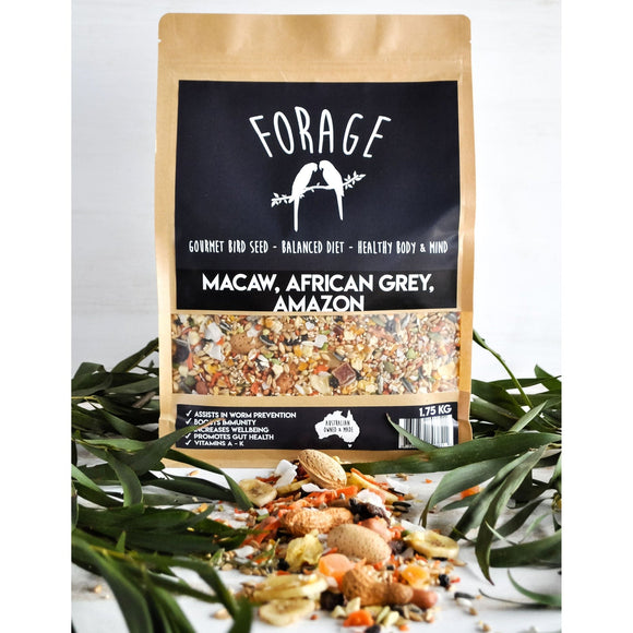 Forage Gourmet Bird Seed Macaw, African Grey + Amazon 1.75kg