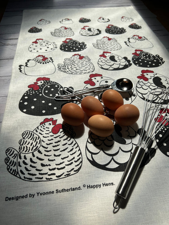 Happy Hens Tea Towel