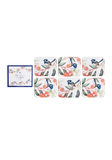 Blue Wren & Eucalyptus 6pk Coaster