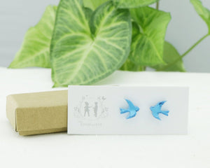 Swallow Earrings - Blue