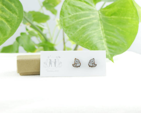 Cockatiel Earrings - Grey