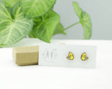 Cockatiel Earrings - Yellow with Grey Wings