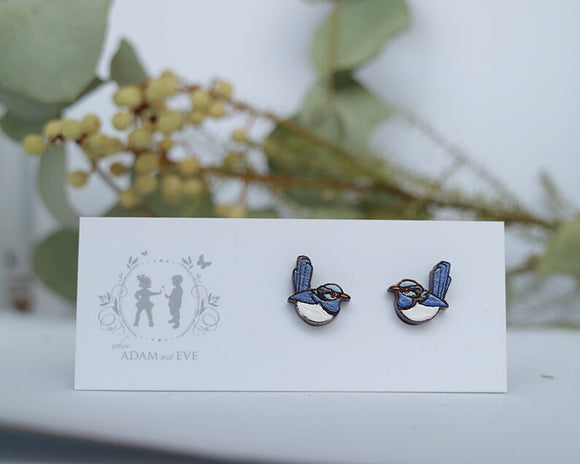 Fairy Wren Blue Earrings