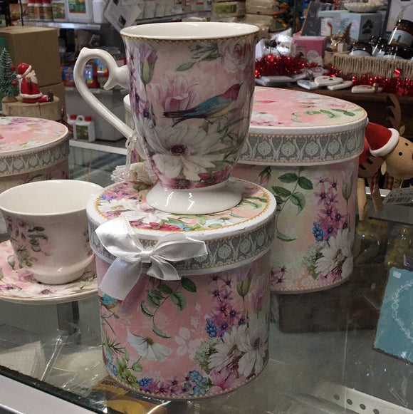 Pink Garden Footed Cup