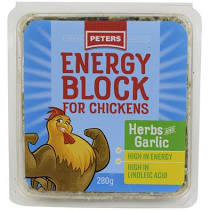 Peters Energy Peck Block for Chickens - with Herbs and Garlic 280g