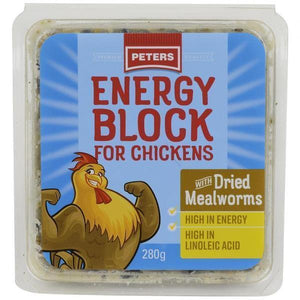 Peters Energy Peck Block for Chickens - with Mealworms 280g